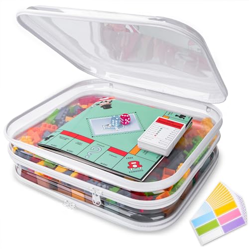 oswba 3 Pack Extra Large Clear Board Game Storage Hard