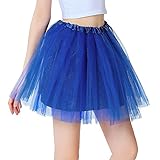 ,Product Dimensions: InnoBase Tutu Damenrock Tüllrock 50er Kurz Ballet 3 Layers Tanzkleid Zubehör für Frauen Mädchen 8 Farben (Blau)