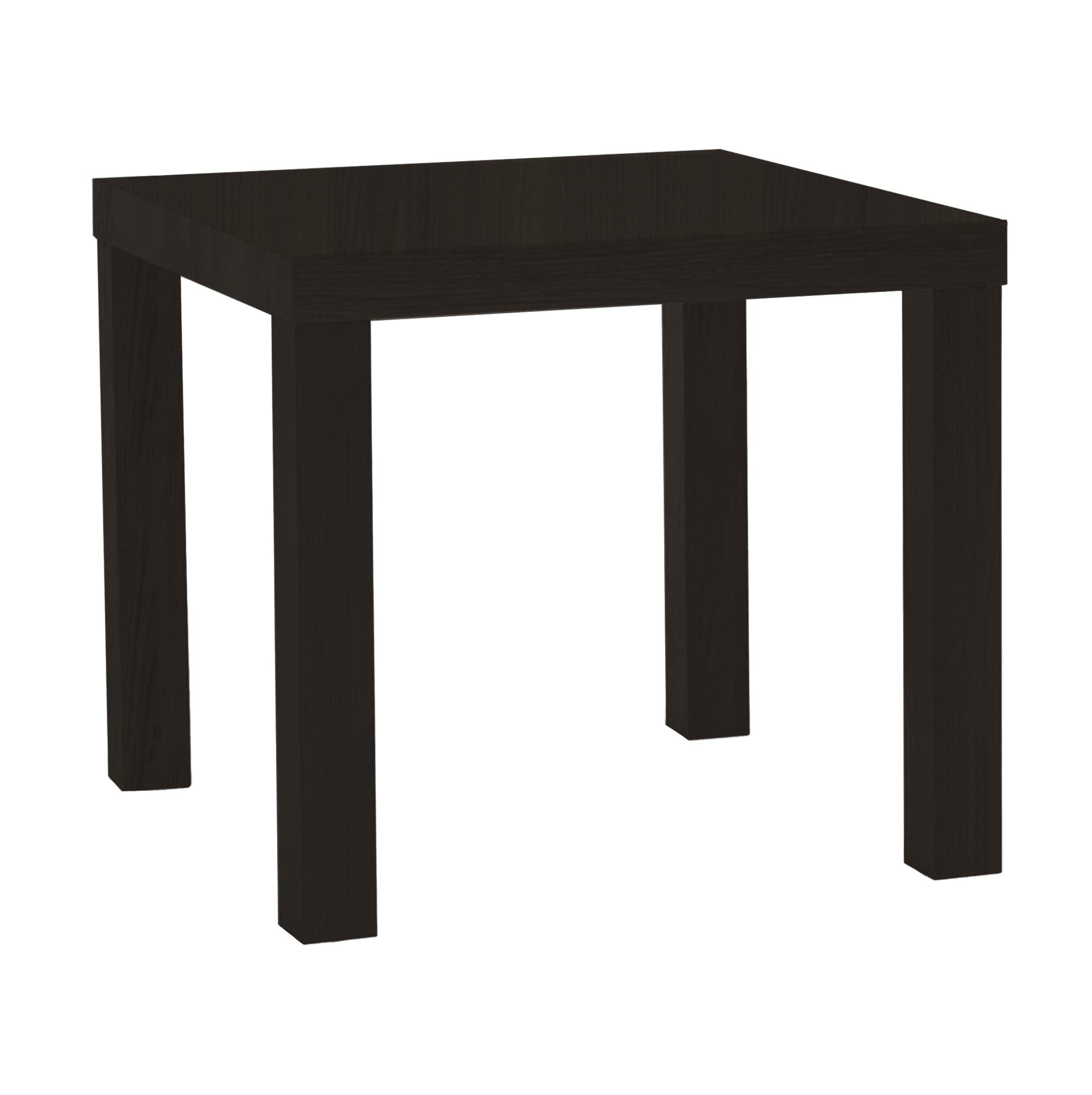 home stuff Side Coffee Table with Classic Design, Bed Side Table, End Table, Light Weight, Small Square Stylish Table For Office, Living Room, Small Square Side Table, 55x55x45 CM (Black Brown)