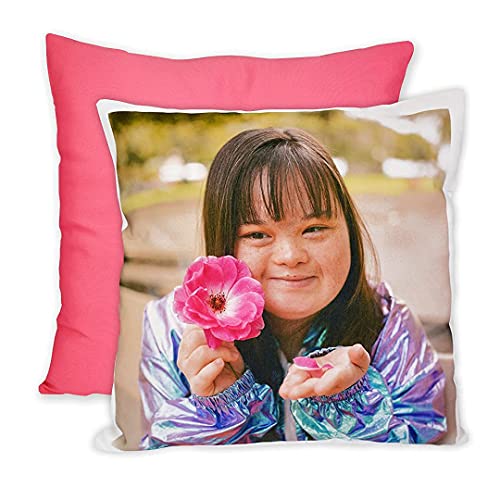 LOOXIS Personalisiertes Kissen mit Foto & Text Bedruckt, selbst gestalten – 40x40 cm, farbige Rückseite, Leinenhaptik – Geschenkidee Männer,...