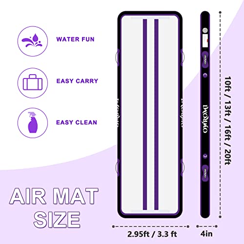 Tumble Track Mats For Gymnastics, Kids Air Gymnastics Mats For Tumbling Thick Inflatable Gymnastics Tumbling Track Mat 6.6/10/13/16/20Ft Training Tumbling Mat With Electric Pump For Home/Gym/Water Fun #TOP3