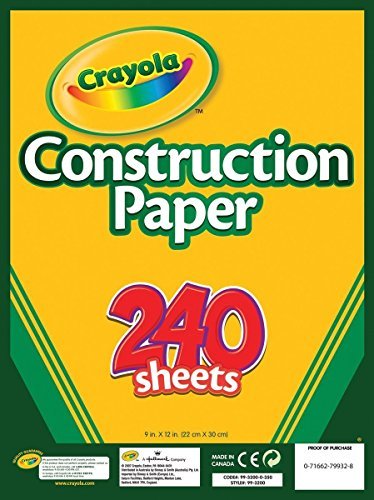 Crayola Construction Paper, Assorted Colors, 240 Sheet (99-3200) (2 pack)