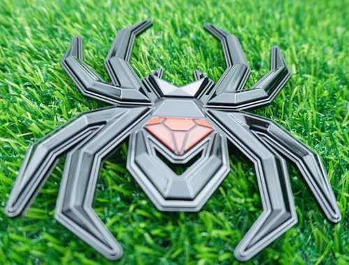 Image of 1pc Spider Black Widow Edition Emblems 3D Side Rear Door Badges Sticker Nameplate (Black Red)