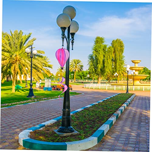 Kisangel 9 STK Regenbogen Windmühle Schnur Regenbogen-Windsack Gartendekorationen Ornament weiße Luftballons Outdoor-Layout-Ballon Garten windmühle dekor Streifen Anhänger – Bild 3