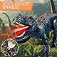 Ferngesteuerter Dinosaurier, 2.4 GHz Ferngesteuerter Dino T-rex mit Spray, Licht und Brüllen, Dinosaurier Ferngesteuert mit Gehbewegungen, Wiederaufladbar Dino Ferngesteuert ab 3 Jahre