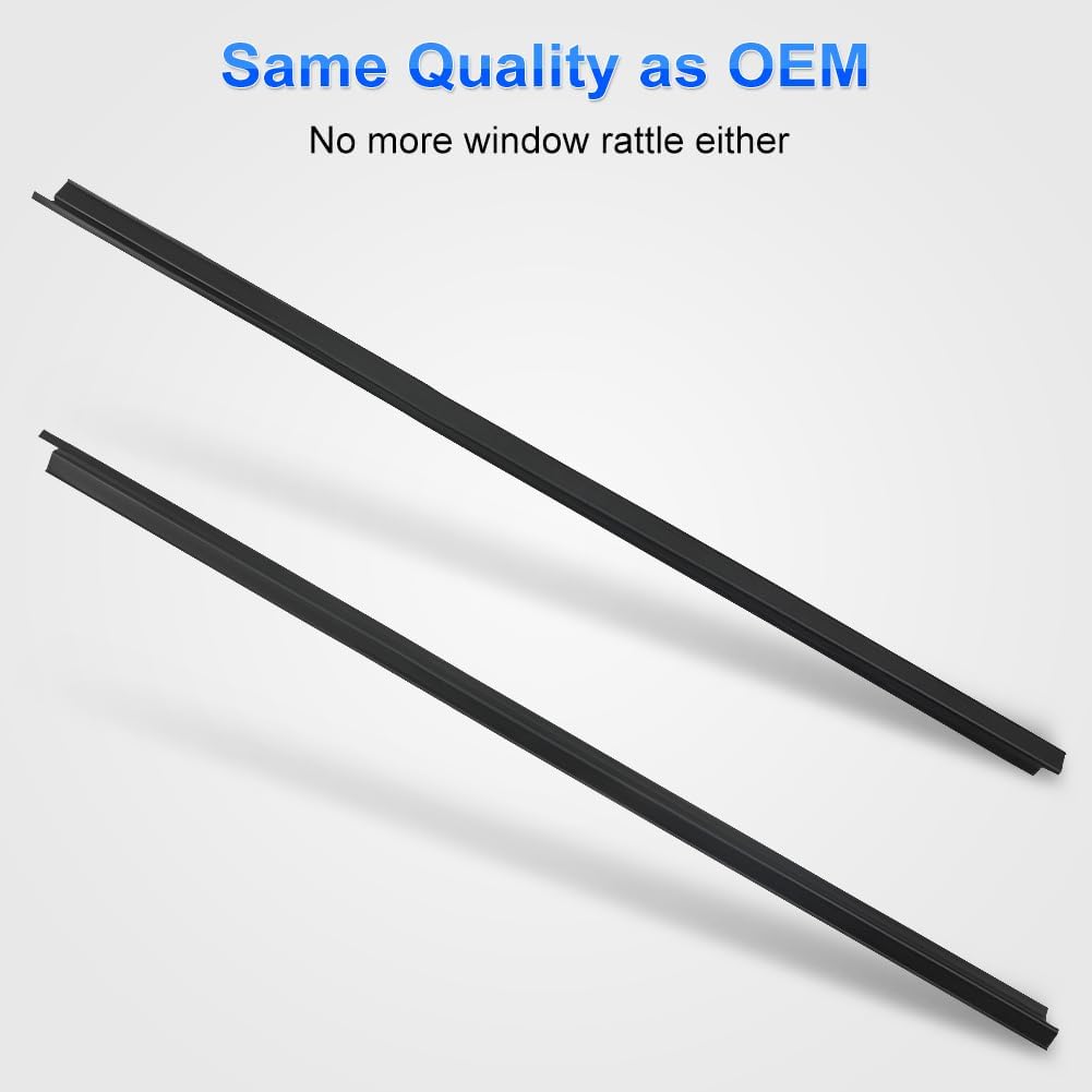 JDMON Weatherstrip Windows Trim Compatible with 1986-1994 Nissan Pickup D21 Hardbody, Door Outside Weather Stripping Moulding Trim Seal Belt, Replace 80820-01G00, 80821-01G00, 2PCS Black