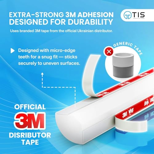 TIS Peel & Stick Trim Molding with 3M Tape – 118 Inch, 0.42"x0.42" Edges, White Flexible PVC Trim, Corner Molding Trim Peel & Stick, Flexible Quarter Round Molding for Floor Trim & Edges by TIS - Used condition - US$10.38