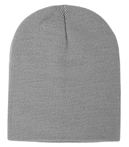 Simplicity Womens Beanie Grey Beanie Women Men Solid Color Plain Acrylic Soft And Lightweight Knit Ski Skull Winter Beanie Hat, Grey #TOP6