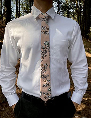 Image of Kebocis Mens Skinny Cotton Floral Tie for Men