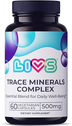 LIVS Trace Mineral Complex - 11 minerales traza esenciales, suplemento diario de magnesio con zinc, potasio, calcio, 60 cápsulas