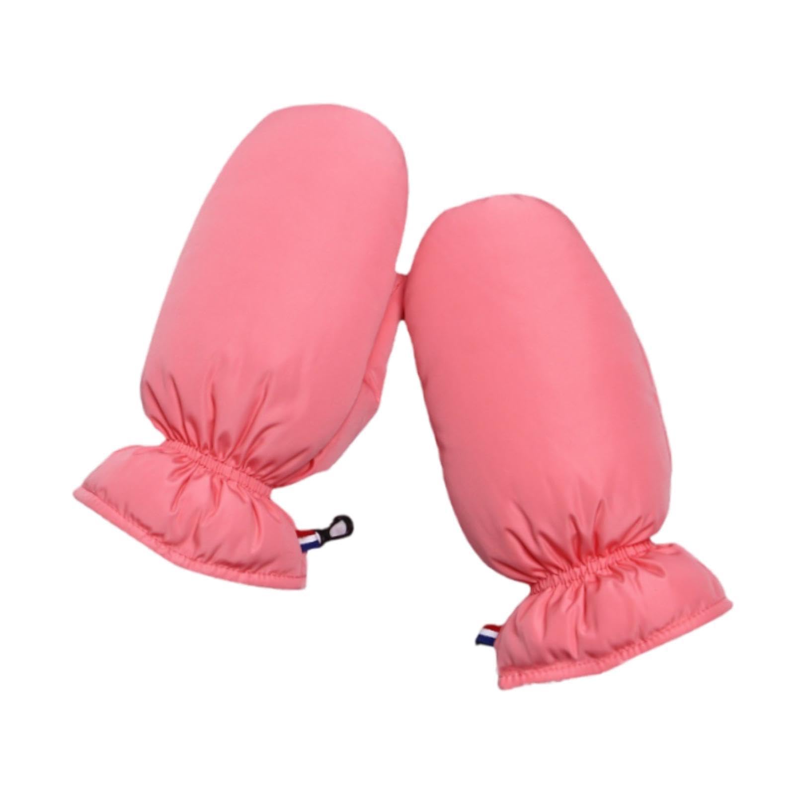 RNXRZANK Down Mittens for Cold Weather Activities - Gloves for Men and Women, Ideal for Skiing and Riding, Pink