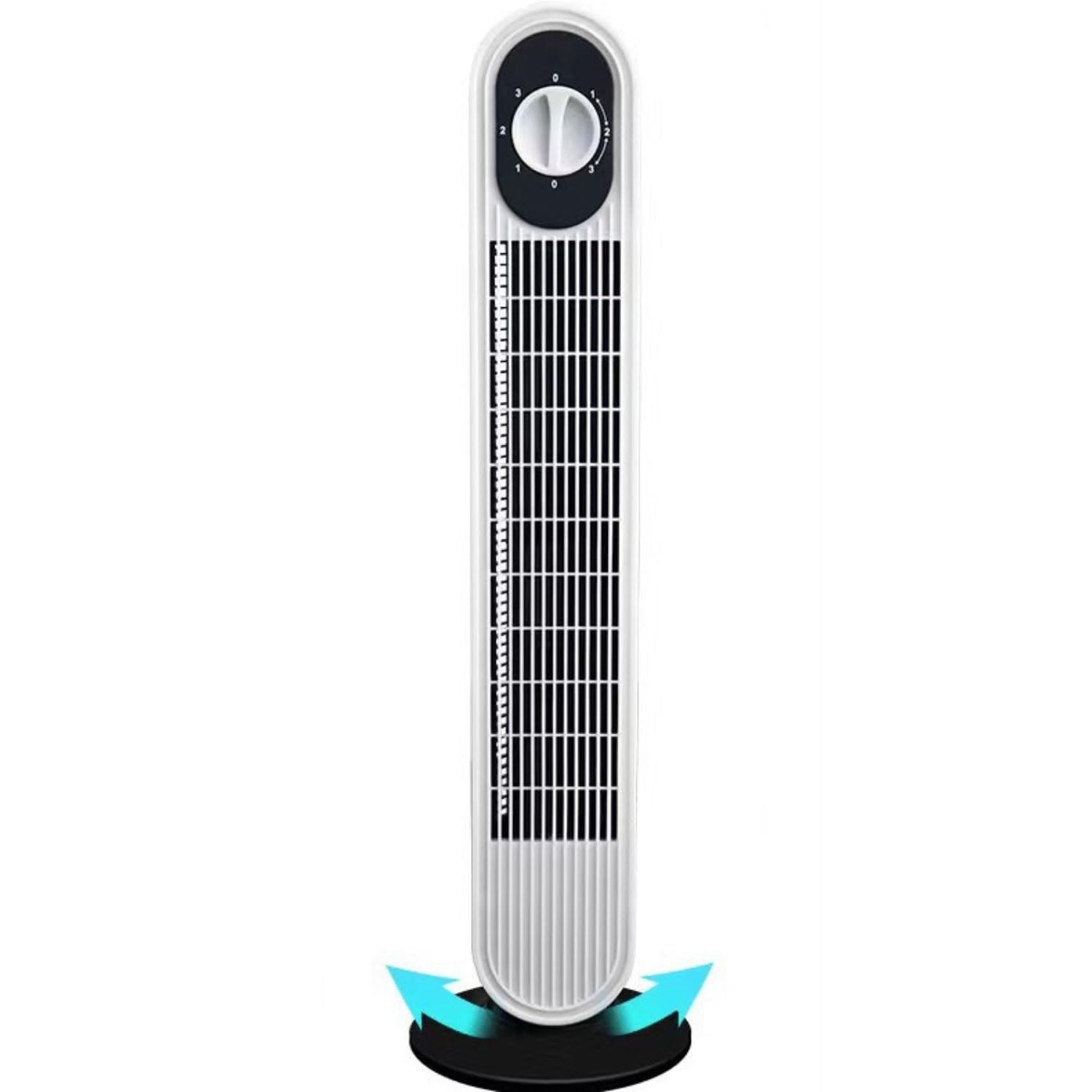 Ventilatore a torre per camera da letto, 3 velocità Bladeless Air Cooler con 80 Oscillazione, silenziosa modalità di sonno 30dB, ventilatore portatile in piedi con maniglia per l'uso interno dell'uffi