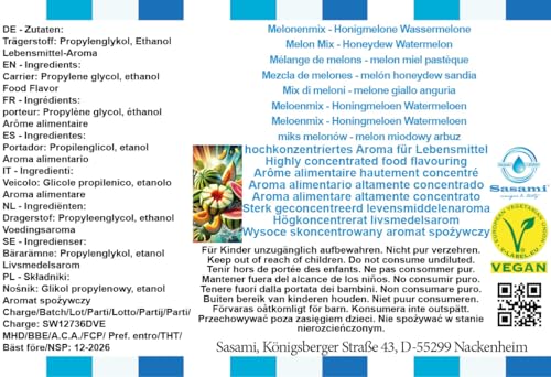 Mélange de melons arôme concentré Sasami pastèque melon miel DIY 100 ml - 4