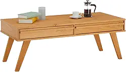 IDIMEX Mesa de Centro Madeira 2 Gavetas Retangular Jona