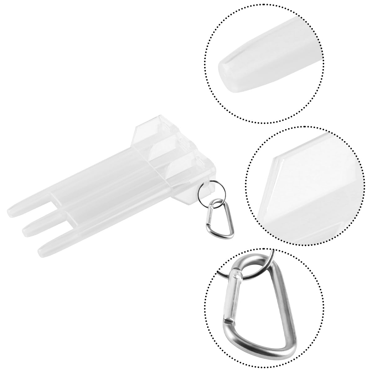 Thyonta Portable Clear Dart Case 1 Pcs Universal ABS Plastic Dart Carrying Case with Key-Locking Clasp as an Accessory for Darts Team Games(White) - Image 3