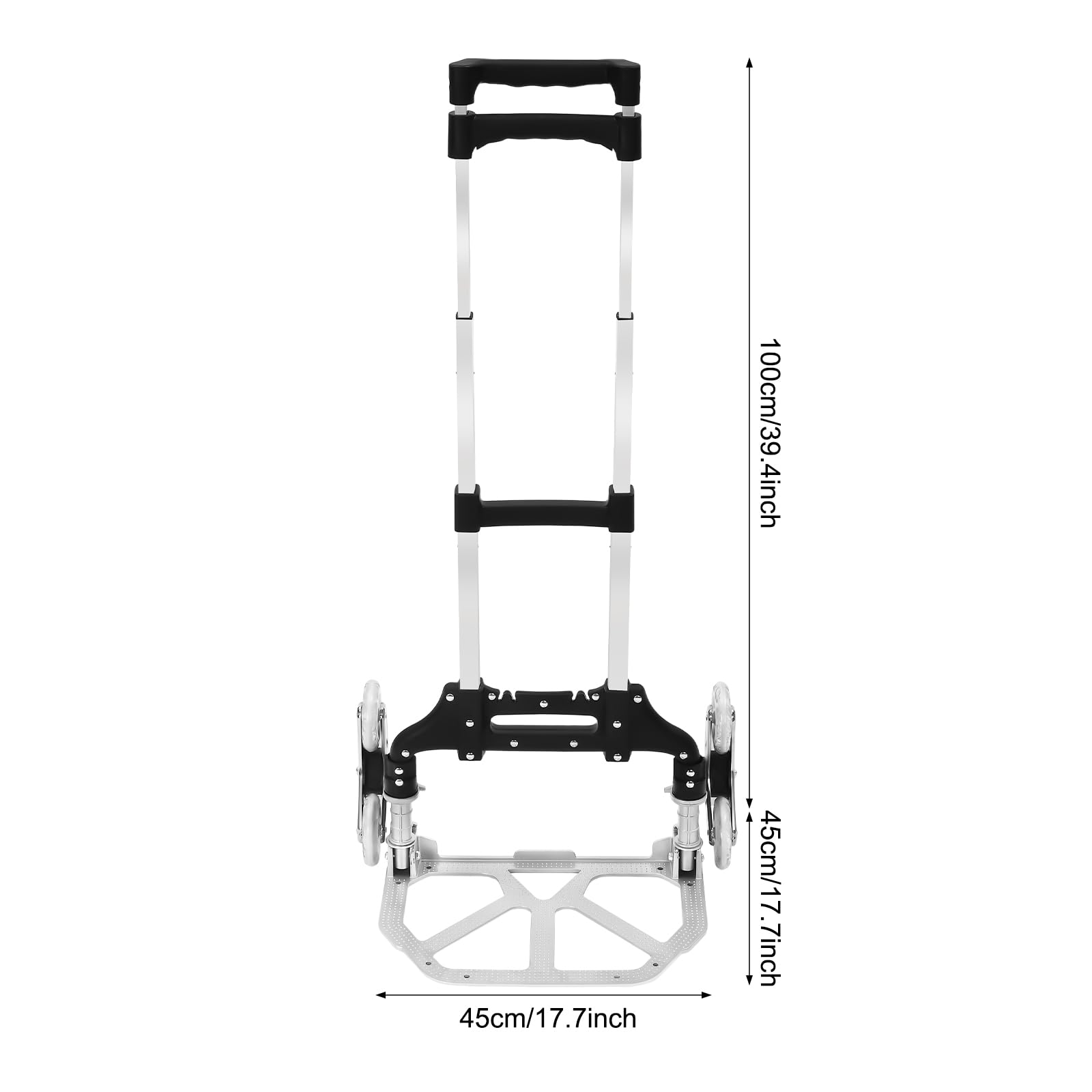 Carretilla robusta para subir escaleras, con carga máxima de 75 kg, carretilla plegable con cuerda expansora para un agarre seguro, fácil transporte en escaleras y superficies irregulares