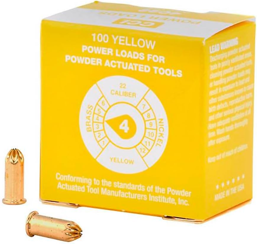 DT Systems Super PRO Dummy Launcher .22 Caliber Crimped Blank Power Loads, 100-Load Pack for Hunting Sporting Dog Training Gun Conditioning Dummy Launcher - Yellow, 60-80 Yards Launch Distance