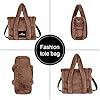 Aucuu Plüsch Tragetasche, Flauschige Tragetasche mit Reißverschluss, Schultertasche, Große Kapazität Umhängetasche, Verstellbarer Schultergurt, für Frauen für Einkaufen, Schule, Reisen, Arbeit #3