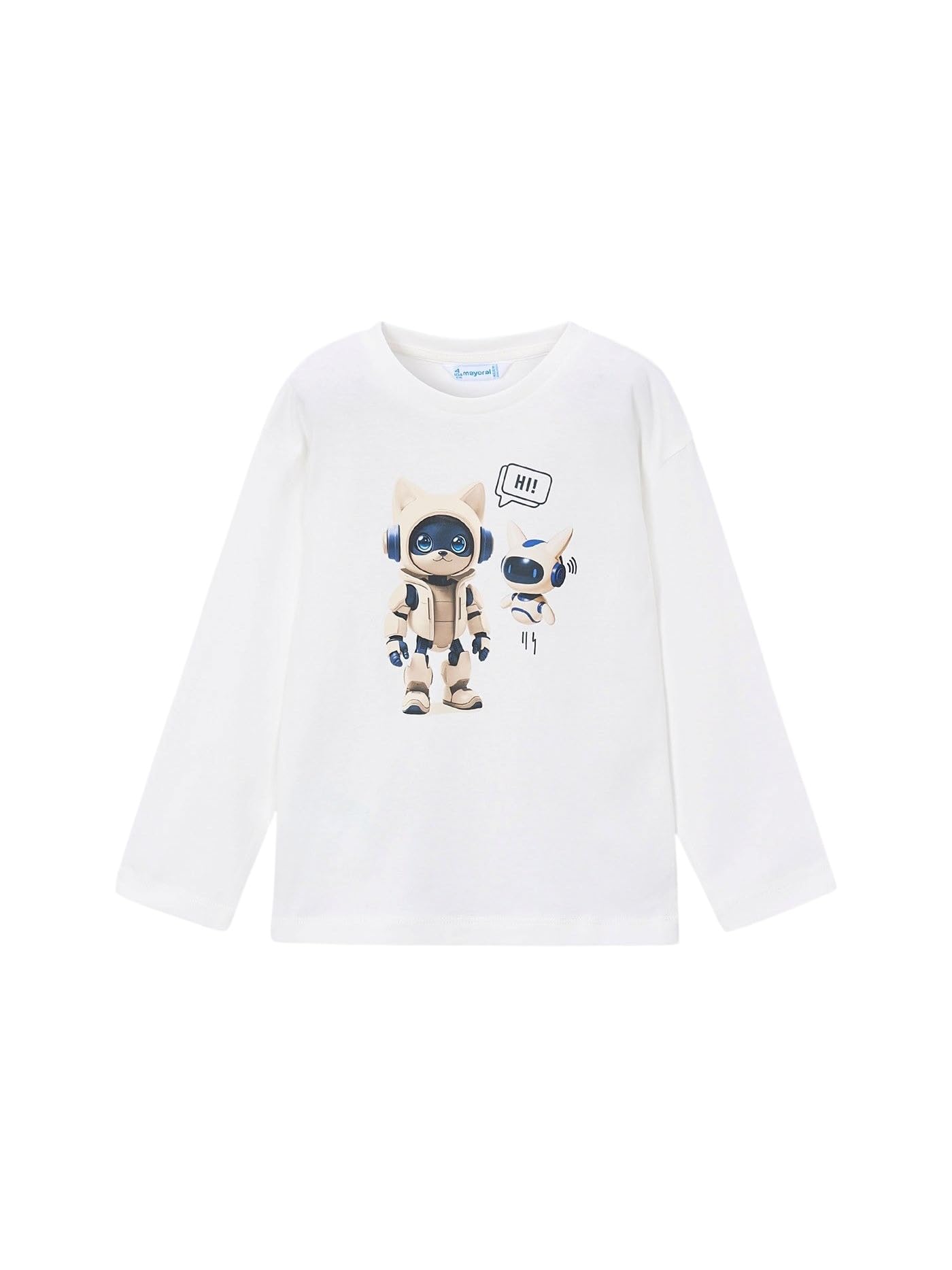 Camiseta m/l Robot Mayoral evita rozaduras en la piel del niño color nata 5