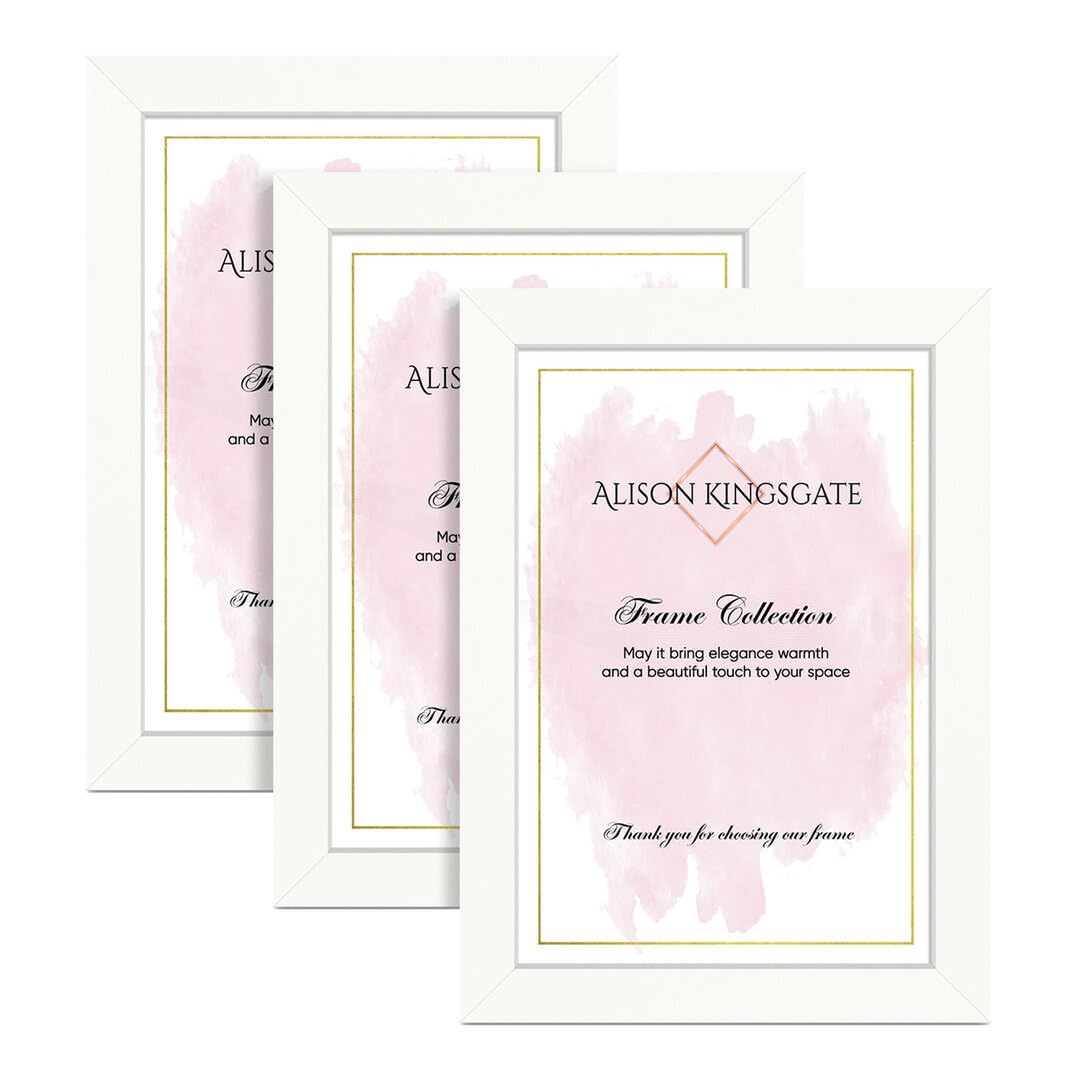 Alison Kingsgate 16X14 White Modern Photo Frames Pack of 3 - Engineered Wood Picture Frame with Perspex Front - Ideal for Certificates - Wall Mount or Tabletop - Multiple Sizes & Colors — image 1