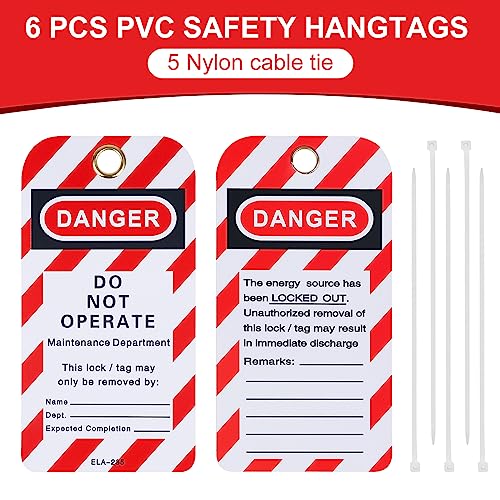 Bulangdi Lockout Tagout Kits Electrical,Lockout Tagout Station Safety Hasp Latch,Lockout Tags/Circuit Breaker,Safety Loto Locks,Nylon Ties thumb #3