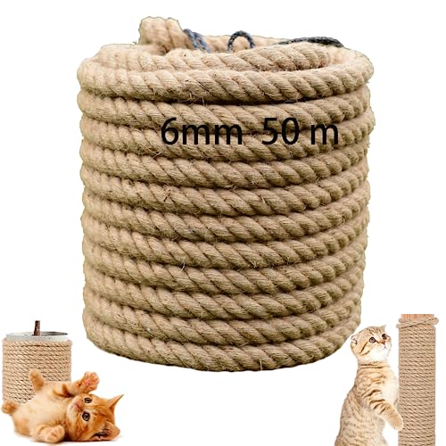 Cuerda De Sisal Para Árbol De Gato, Cuerda De Sisal Natural De 6 Mm, Reemplazo Ideal Para Árboles Rascadores De Gatos, Accesorio De Bricolaje P Cuerda De Sisal Para Árbol De Gato, Cuerda De Sisal Natural De 6 Mm, Reemplazo Ideal Para Árboles Rascadores De Gatos, Accesorio De Bricolaje P