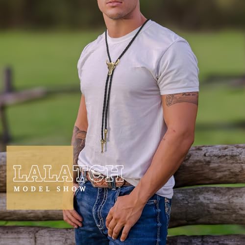 Image of Bolo Tie for Women Men, Western Bolo Tie Rodeo Cowgirl Cowboy Tie Bolo Ties Cowboy Accessories for Men Women