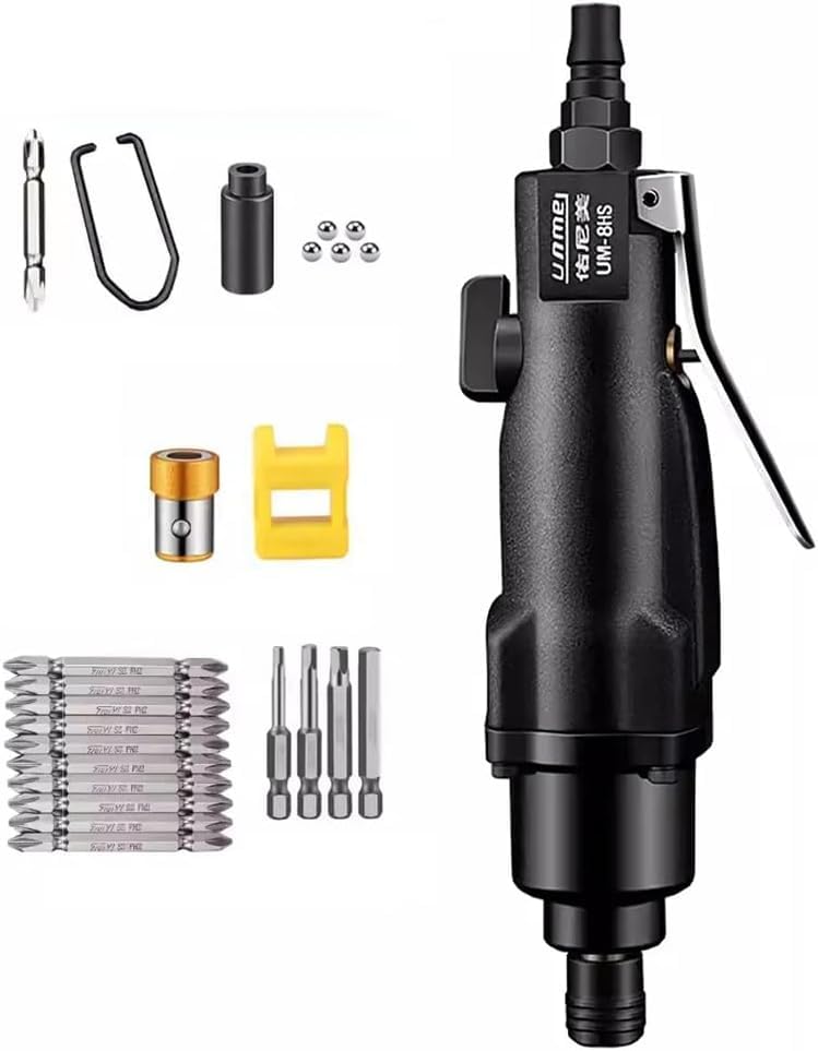 Industrial-Grade Pneumatic Screwdriver 180N.m High-Torque Air Reversible Screw Driver M6-M8 10000RPM UM-8HS