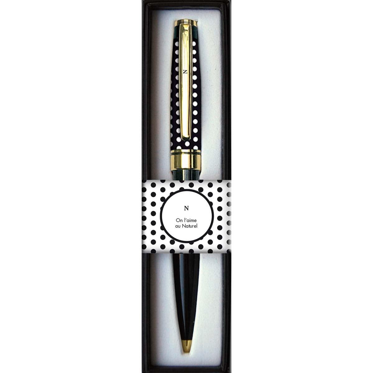 La carterie 76000820 penna sfera retrattile serie Black & Gold con messaggio su Clip L