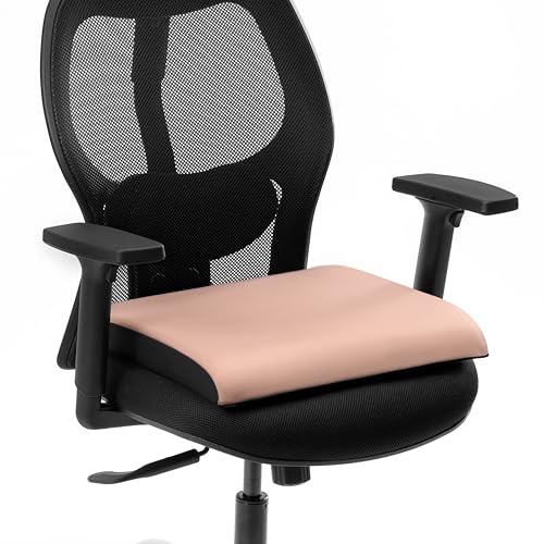 Image of Frido Cloud Seat Cushion with High-Density Memory Foam | Tailbone & Thighs Support Pillow | Washable Stretch Cover | Anti-Slip Base | Portable Handle | Ideal for Office, Car & Home Chairs, Mocha Brown