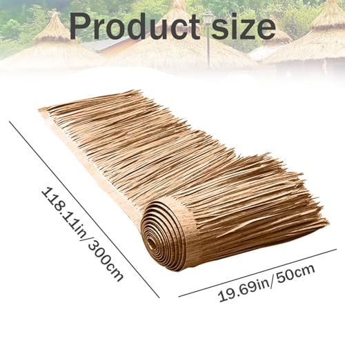 Jupe de table d'herbe hawaïenne Gcroet de 3m toit en chaume artificiel