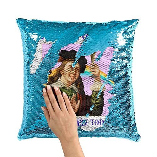 Coussin sequin turquoise pour rompre la monotonie d'une déco fade
