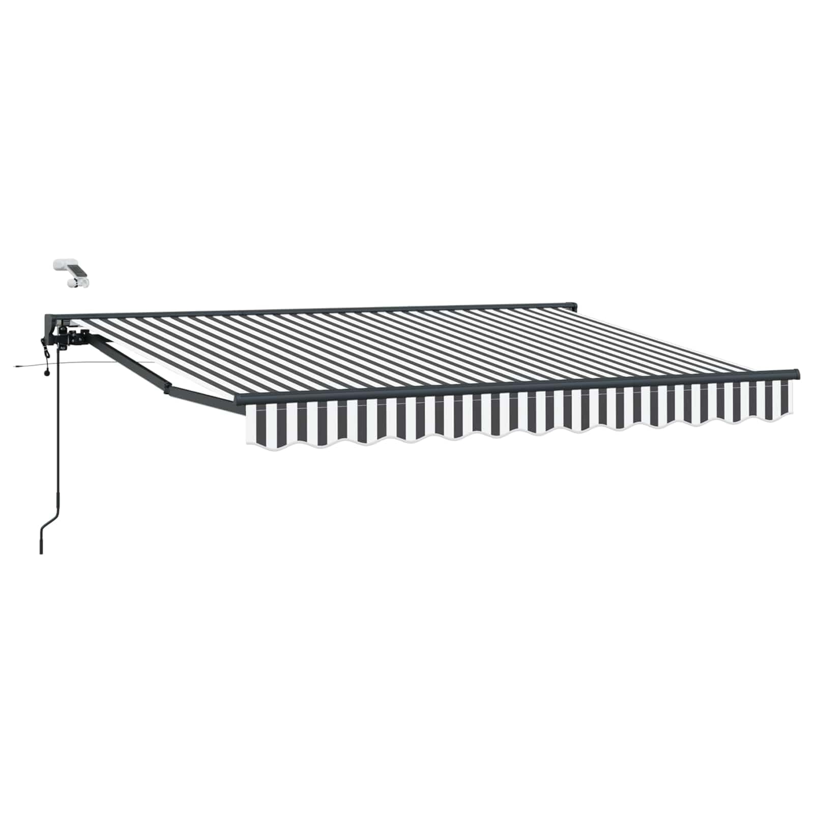 Tenda da Sole Elettrica, Poliestere, Parete, Antracite Bianco, 3.5 x 2 m