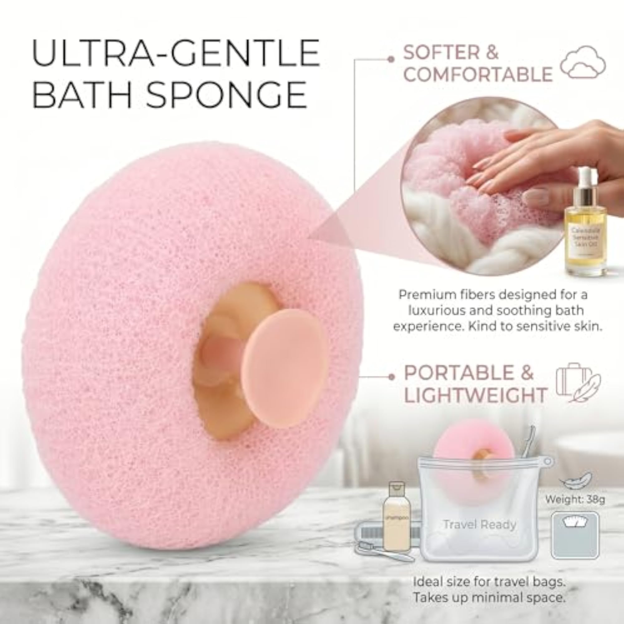 Super Soft Bath Loofah with Suction Cup