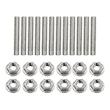 QGHAUC Header Stud Kit Bolts Valve Cover Stainless Steel Compatible For Ford 289 302 351W Small