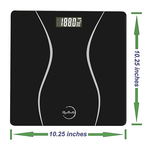 Miniatura 2 de Báscula para peso corporal, digital, precisa, elegante, negra y duradera para uso doméstico