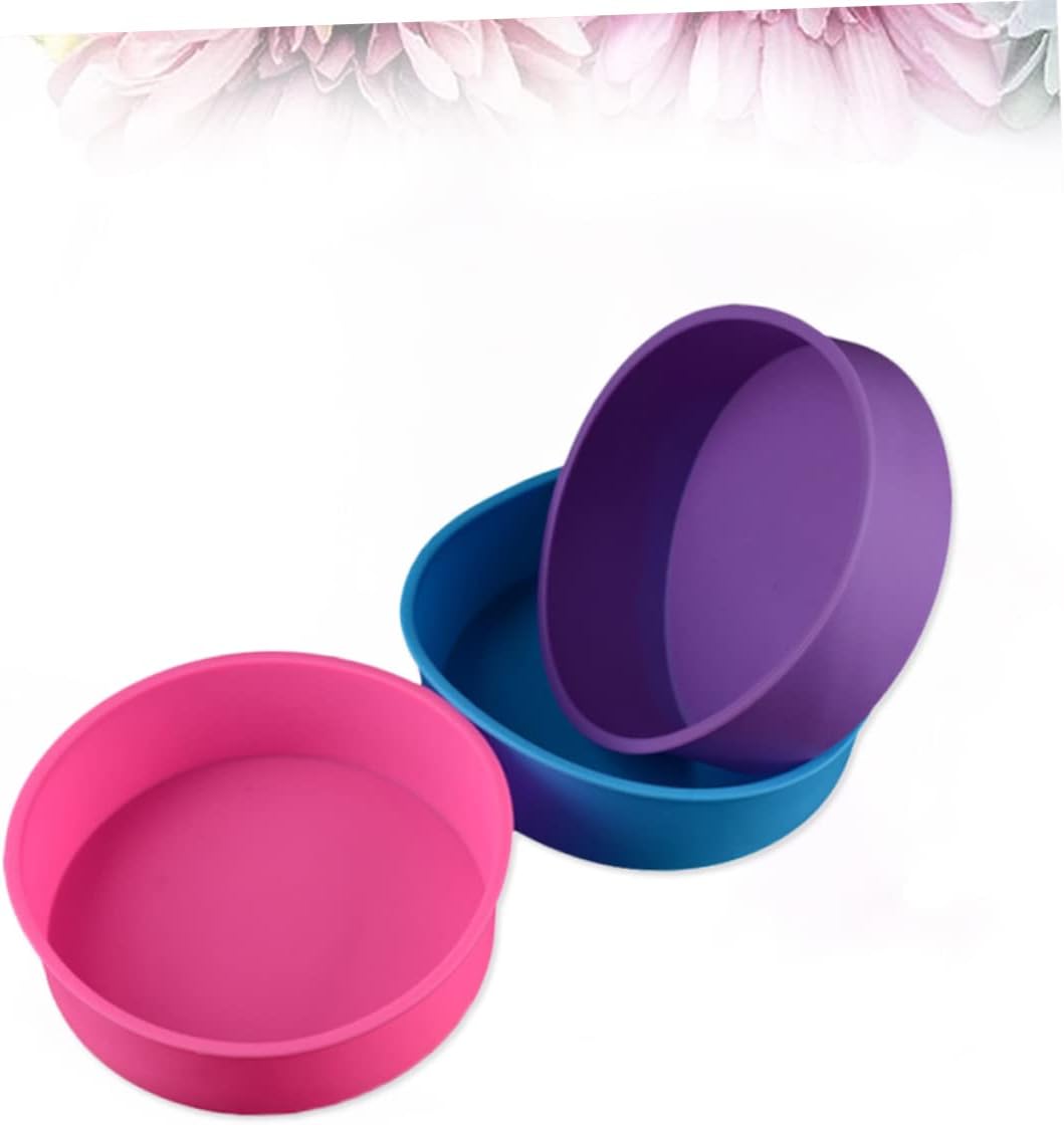MAGICLULU 3pcs Non-stick Baking Mold Cake Pan Silicone Bakeware for Cheesecake Cake Easy Release Dishwasher Safe Random Color