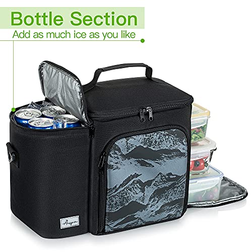Ausprn Lunch Box For Men Heavy Duty, Large Insulated Lunch Bag For Men Women Adults, Reusable Mens Lunch Box Cooler For Work Driver Picnic Camping, Black #TOP7