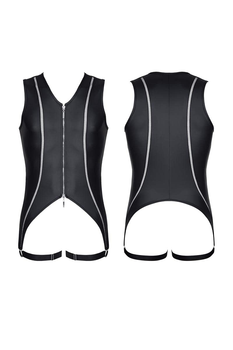 Regnes Fetish Planet Herren fetisch Body ouvert schwarz Crossdresser Wetlook mit Reißverschluss