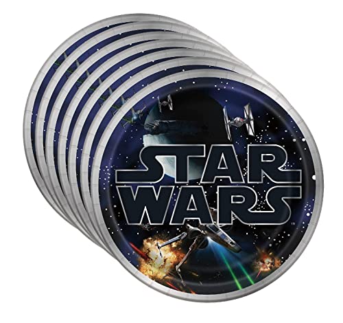 Unique Star Wars Classic Birthday Party Supplies Bundle Pack Includes 24 Lunch Paper Plates And 1 Esave Dinosaur Sticker Sheet #TOP2