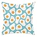 Federa per cuscino, 45,5 x 45,8 cm, con motivo uova fritte, morbida e leggera, federa decorativa per cuscini con cerniera invisibile, per letto, divano, auto, soggiorno