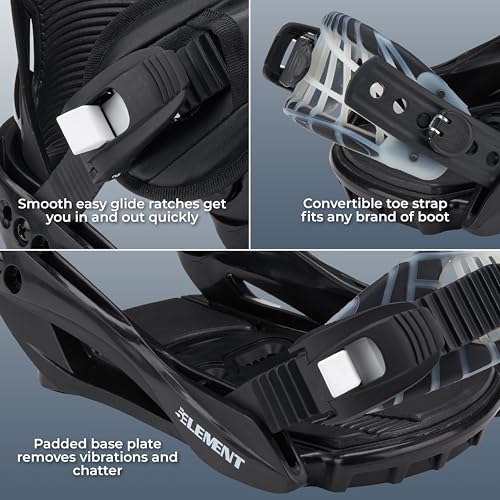 image for 5th Element Stealth 3 Adult Snowboard Bindings for Men. Universal bind