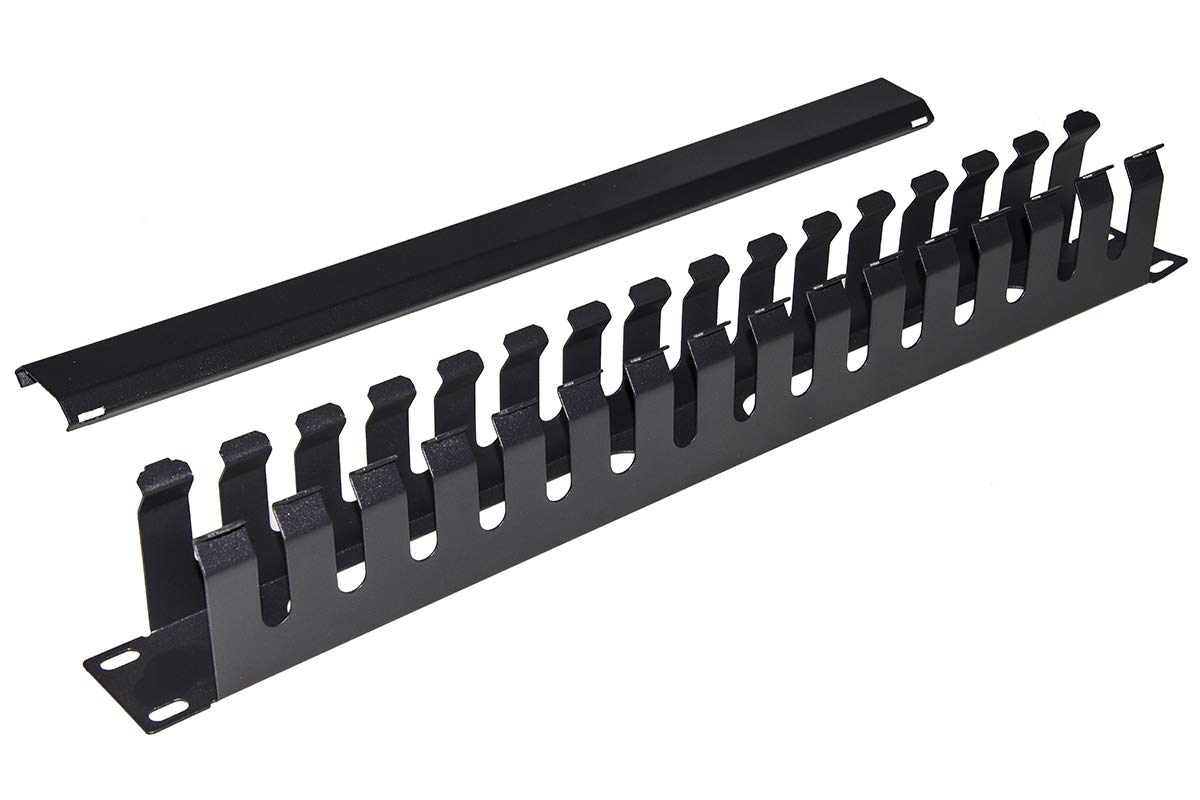 LINKMetal Cable Rail Panel for Cage Cabinets, Rack 19 Inch, 483 x 42 x 70 mm, Black
