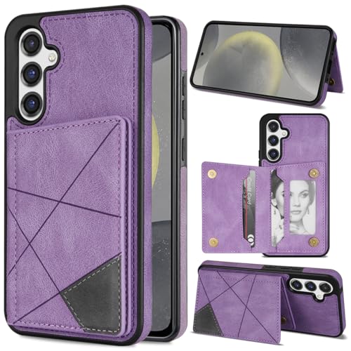 JSCOMYAP Samsung Galaxy S24 5G �p �P�[�X, �M�����N�V�[S24 �X�}�z�P�[�X GalaxyS24 ���z�^ �g�уP�[�X Case PU���U�[ �w�ʃJ�[�h�|�P�b�g�t�����[ �X�^���h�@�\ �ϏՌ� ����炭���[ s 24 SC-51