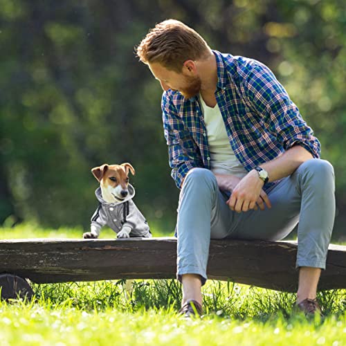 Dolahovy Hunde Hoodie Kleidung für Haustiere Weiche Herbst Winter Welpen Pullover Fleece Hundejacke Mäntel Baumwolle Hunde Outfit für Chihuahua Teddy Kleine Mittlere Hunde Katzen Grau