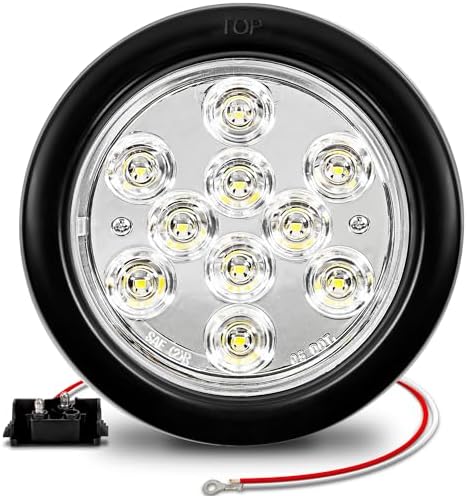 4 Inch Round Back Up Light W/ Flange Mount - Plug In - White LED Clear Lens 09 160100781 - Foto 6