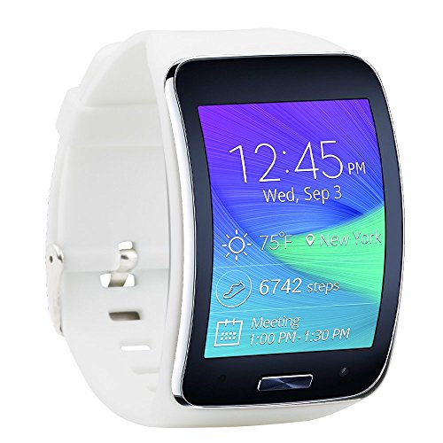 Fit power Samsung Galaxy Gear S R750 Pulsera de repuesto de reloj inteligente inalámbrico con hebilla de seguridad, blanco