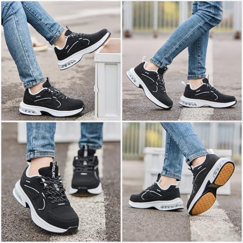 Image of Stasslang Women's Steel Toe Shoes Safety Work Sneakers | Water Resistant Light Comfy Industrial Shoes Non-Slip Rubber Sole for Warehouses Factories Construction All-Day Standing Work
