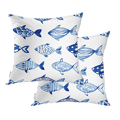 Baonews Fish Pillow Cover, Varieties Of Fish Square 18 X 18 Inches Decorative Throw Pillow Covers Cotton Cushion cover