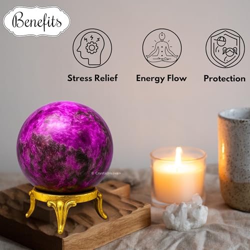 Image of Certified Crystal Cobalt Calcite Ball for Meditation - Premium Crystal Vastu Items for Home and Feng Shui Items for Good Luck - Ideal for Pooja Supplies and Spiritual Practices (2 Inch)